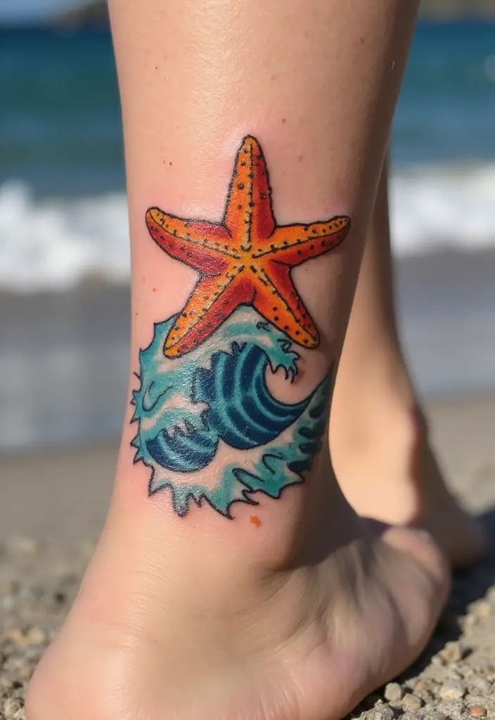 30 Star Tattoos That Are Timeless and Beautiful 12 30 Star Tattoos That Are Timeless and Beautiful - 12. Starfish Tattoos