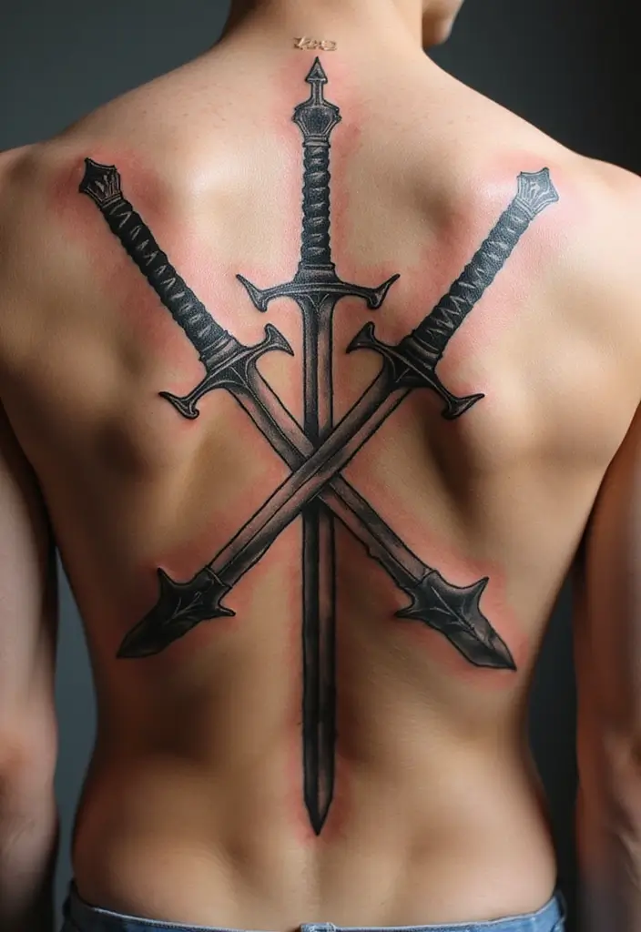 50 Sword Tattoo Designs and Symbolism to Inspire Your Next Ink 12 50 Sword Tattoo Designs and Symbolism to Inspire Your Next Ink - 12. Dual Swords