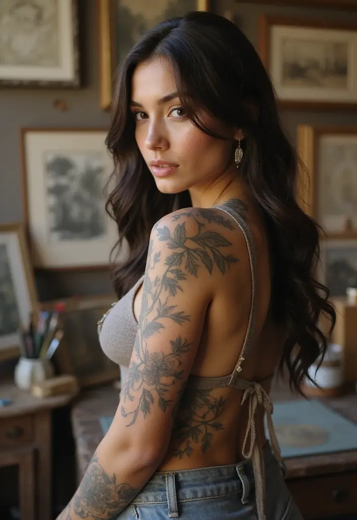 30 Vine Tattoos That Showcase Natural Beauty 12 30 Vine Tattoos That Showcase Natural Beauty - 12. Vintage-style Vines