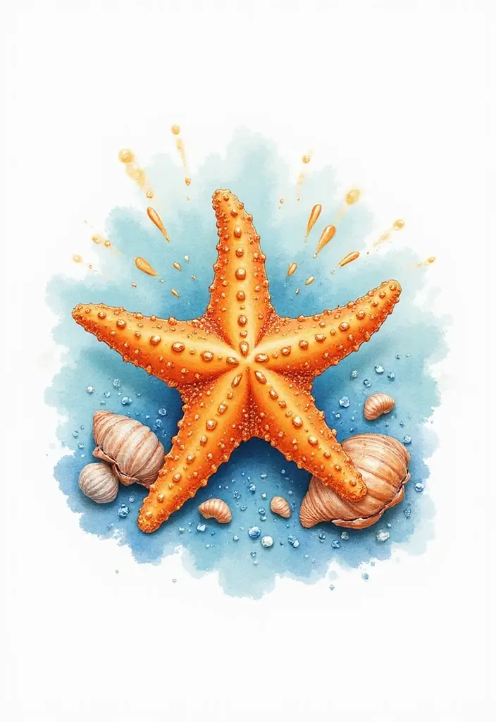 30 Water Tattoo Designs with Flowing Creativity 12 30 Water Tattoo Designs with Flowing Creativity - 12. Whimsical Starfish