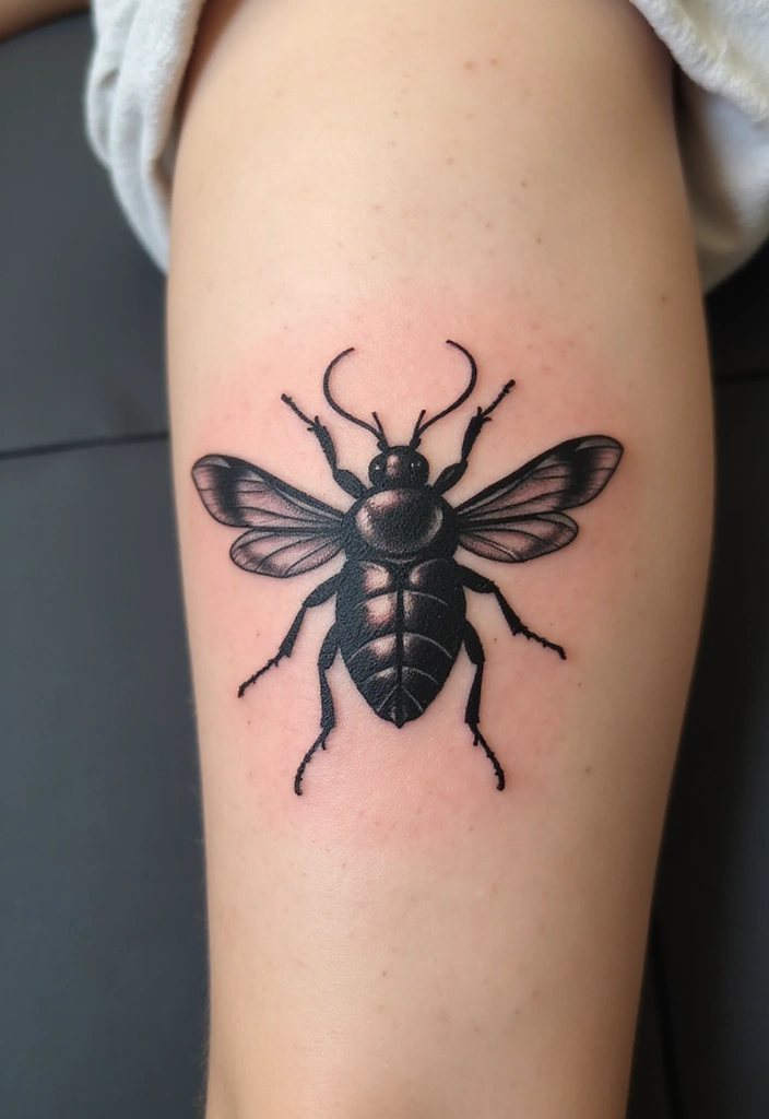 50 Bug Pin Tattoo Designs That Are Unique and Creative - 13. Geometric Bug Design