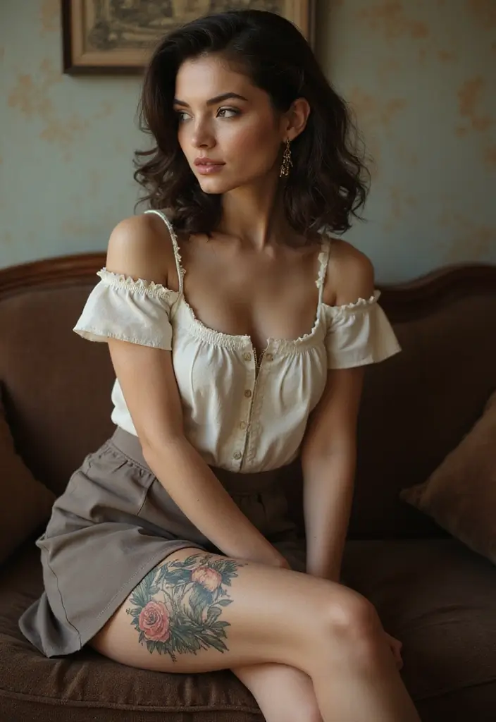 50 Above the Knee Tattoo Ideas with Unique Placement Designs 13 50 Above the Knee Tattoo Ideas with Unique Placement Designs - 13. Vintage Illustrations
