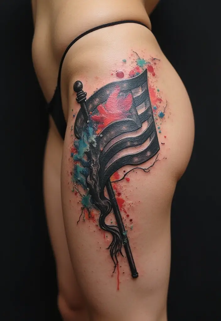 50 Black Flag Tattoo Meaning Inspirations and Symbolism 13 50 Black Flag Tattoo Meaning Inspirations and Symbolism - 13. Abstract Interpretations