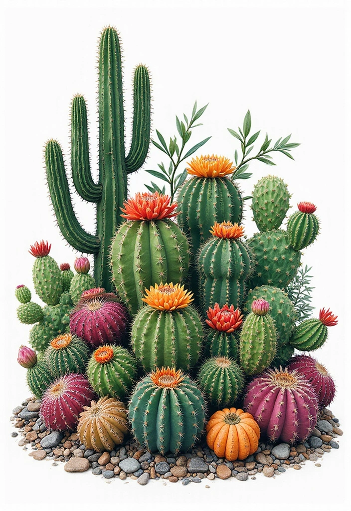 50 Cactus Tattoo Ideas with Minimalist and Symbolic Styles 13 50 Cactus Tattoo Ideas with Minimalist and Symbolic Styles - 13. Cactus Garden
