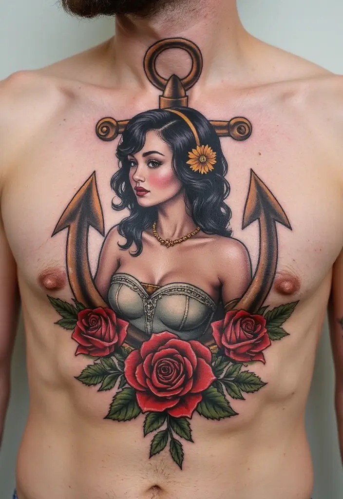 50 Best Chest Tattoo Ideas for Men and Women in 2025 13 50 Best Chest Tattoo Ideas for Men and Women in 2025 - 13. Vintage and Retro Styles