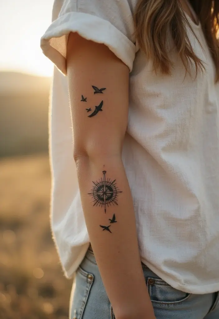 50 Compass Tattoo Meaning Ideas and Symbolic Designs - 13. New Beginnings