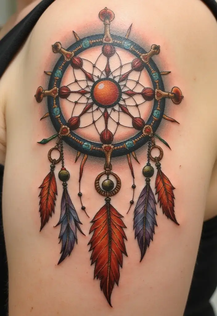 50 Dream Catcher Tattoo Meaning Ideas with Deep Symbolism 13 50 Dream Catcher Tattoo Meaning Ideas with Deep Symbolism - 13. The Circle of Life