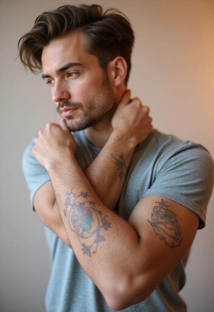 30 Star Tattoos for Men with Bold and Inspiring Ideas 13 30 Star Tattoos for Men with Bold and Inspiring Ideas - 13. Star and Moon: A Celestial Duo