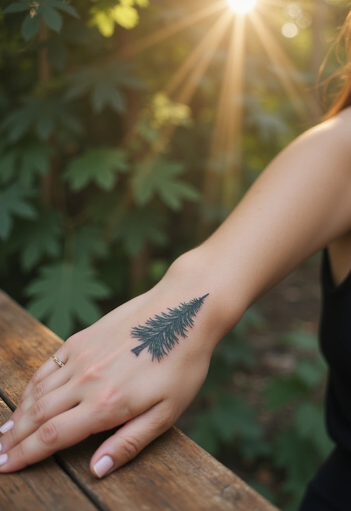 30 Tattoos for Women That Are Stylish and Meaningful 13 30 Tattoos for Women That Are Stylish and Meaningful - 13. Pine Tree