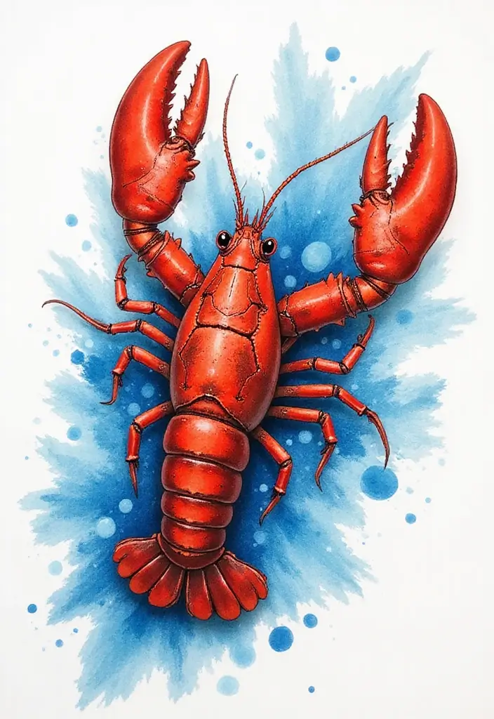 30 Water Tattoo Designs with Flowing Creativity 13 30 Water Tattoo Designs with Flowing Creativity - 13. Lovely Lobsters