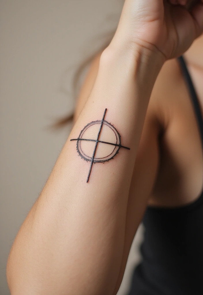 50 Cross Tattoo Ideas for Men and Women with Deep Meaning - 14. Cross in Circle