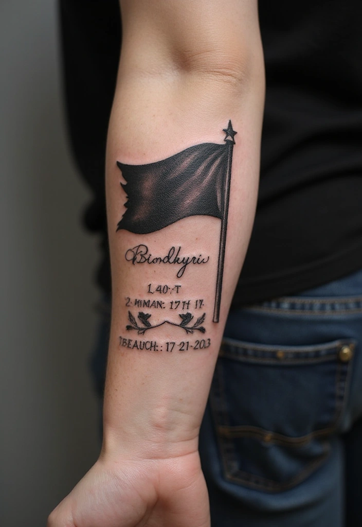50 Black Flag Tattoo Meaning Inspirations and Symbolism 14 50 Black Flag Tattoo Meaning Inspirations and Symbolism - 14. Incorporating Personal Symbols