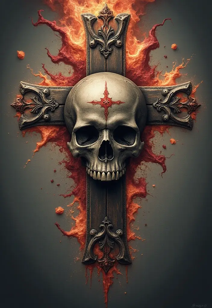 50 Cross Tattoo Meaning Inspirations and Symbolism Explained - 14. The Cross with a Skull: Embracing Life and Death
