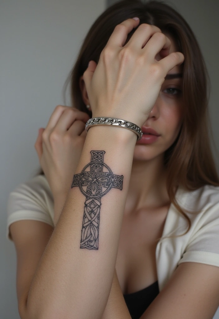 30 Cross Tattoos on Wrist with Meaningful and Elegant Designs 14 30 Cross Tattoos on Wrist with Meaningful and Elegant Designs - 14. Celtic Cross Tattoo