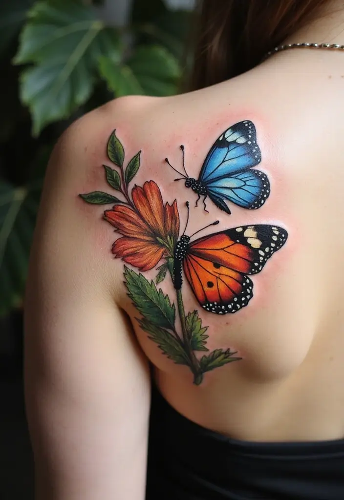 30 Ladybug Tattoo Ideas with Cute and Symbolic Designs 14 30 Ladybug Tattoo Ideas with Cute and Symbolic Designs - 14. Ladybug with a Butterfly
