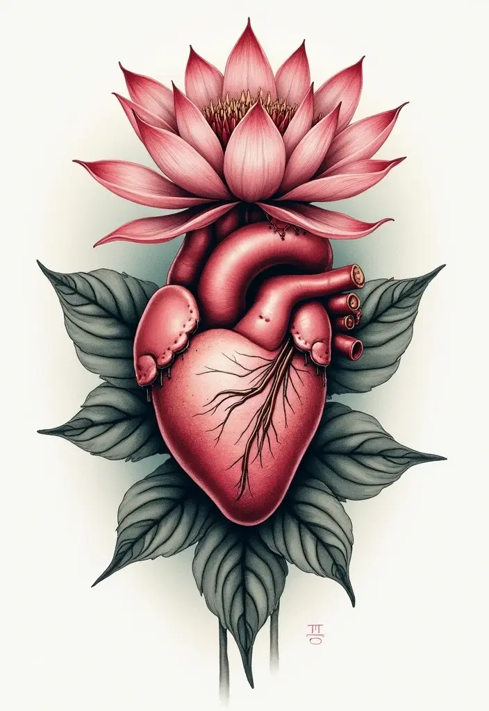 30 Sacred Heart Tattoo Ideas with Spiritual Symbolism 14 30 Sacred Heart Tattoo Ideas with Spiritual Symbolism - 14. Sacred Heart with a Lotus