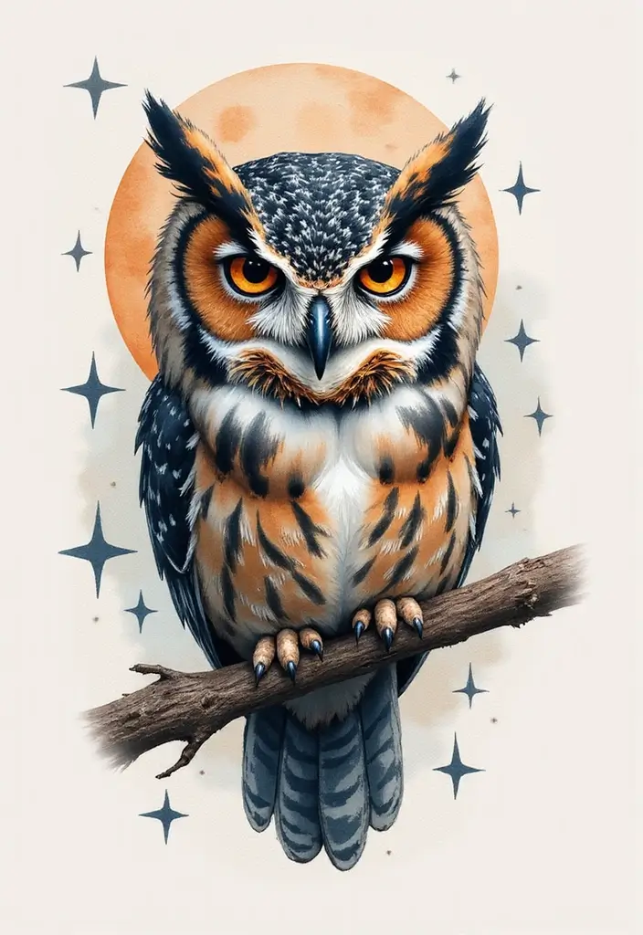 30 Safari Animal Tattoos with Bold and Exotic Designs - 14. Mysterious Owl: The Keeper of Secrets
