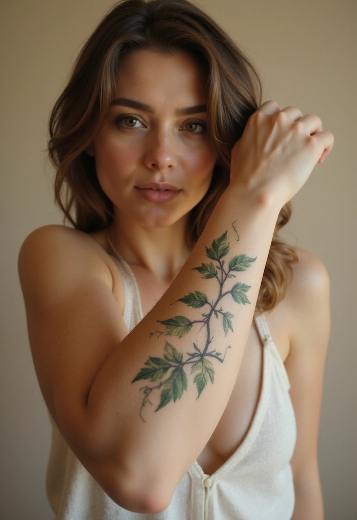 30 Vine Tattoos That Showcase Natural Beauty 14 30 Vine Tattoos That Showcase Natural Beauty - 14. Realistic Vine Tattoos