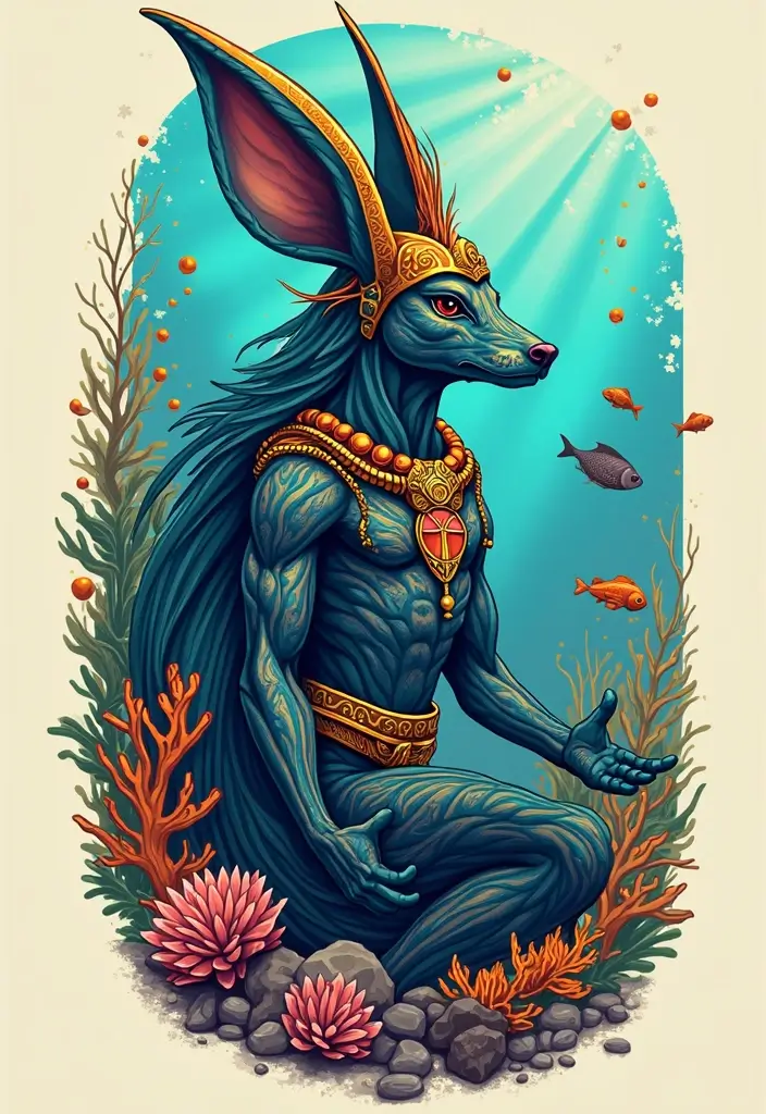 30 Anubis Tattoo Designs with Ancient Egyptian Symbolism 15 30 Anubis Tattoo Designs with Ancient Egyptian Symbolism - 15. Anubis Underwater