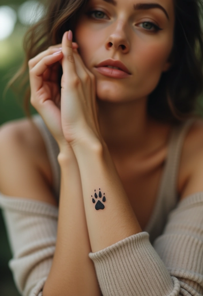 50 Creative Cat Tattoo Ideas for Every Style - 15. Cat Paw Prints