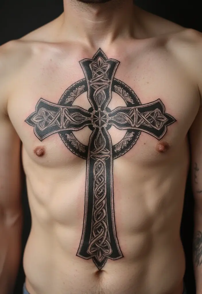 30 Celtic Cross Tattoos for Men and Women with Spiritual Value 15 30 Celtic Cross Tattoos for Men and Women with Spiritual Value - 15. Vintage Style Celtic Cross