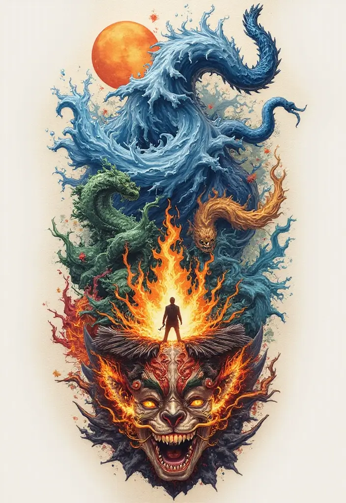 50 Stunning Demon Slayer Tattoo Ideas for Anime Fans - 15. The Nature Elements