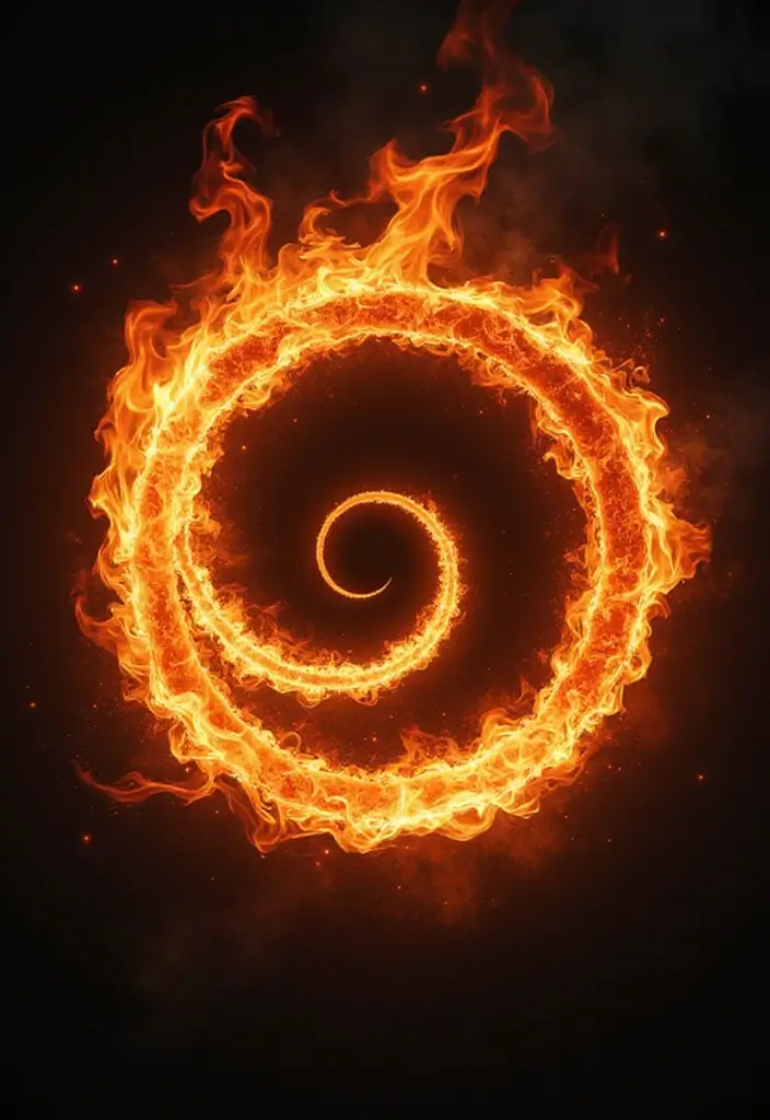 30 Fire Tattoos with Bold and Striking Designs 15 30 Fire Tattoos with Bold and Striking Designs - 15. Fire Spiral: Movement and Energy