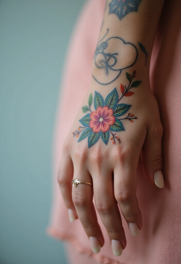 50 Beautiful Hand Tattoos for Women with Unique Design Ideas 15 50 Beautiful Hand Tattoos for Women with Unique Design Ideas - 15. Custom Creations