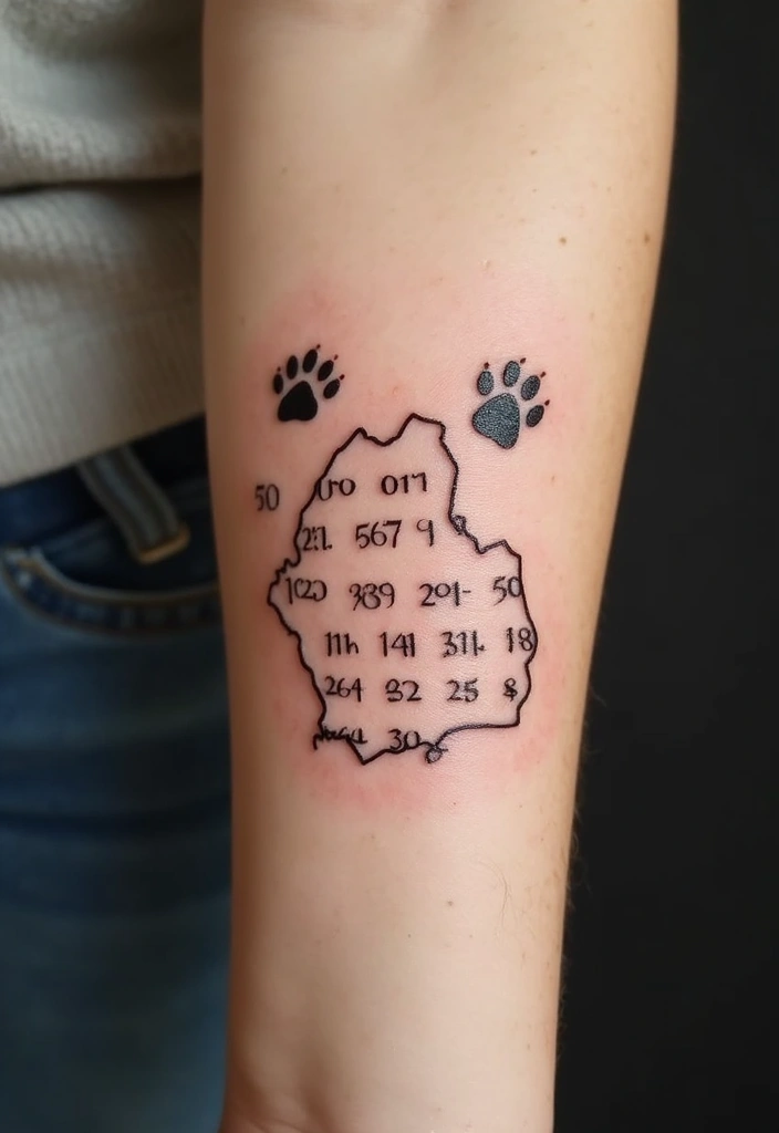 30 Loyalty Over Love Tattoos and Their Symbolism - 15. Custom Coordinates of a Significant Place