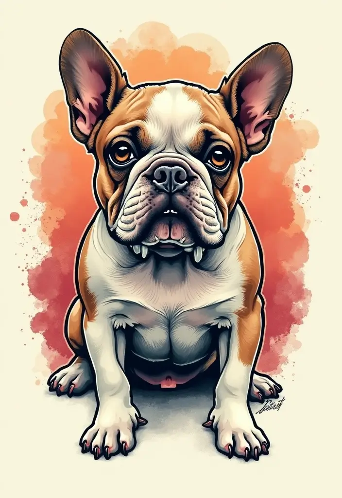 30 Realistic English and French Bulldog Tattoos You’ll Love - 15. Vintage Style Bulldog