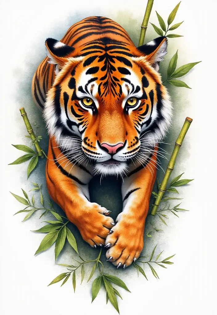 30 Safari Animal Tattoos with Bold and Exotic Designs - 15. Ferocious Tiger: The Ultimate Predator