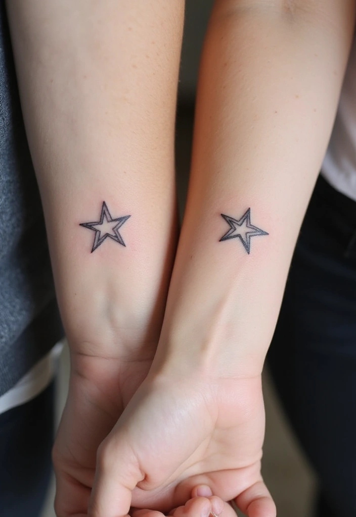 30 Star Tattoos That Are Timeless and Beautiful 15 30 Star Tattoos That Are Timeless and Beautiful - 15. Star Tattoos for Couples