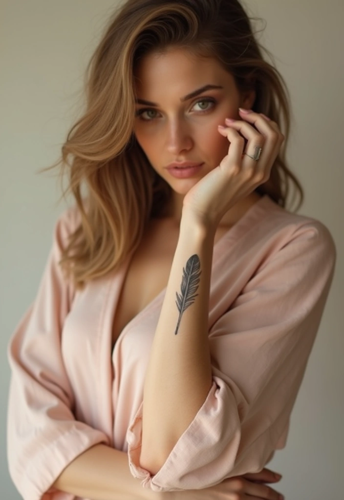 30 Wrist Tattoo Ideas for Women That Are Subtle and Stunning 15 30 Wrist Tattoo Ideas for Women That Are Subtle and Stunning - 15. Delicate Feather