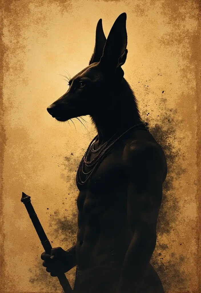 30 Anubis Tattoo Designs with Ancient Egyptian Symbolism 16 30 Anubis Tattoo Designs with Ancient Egyptian Symbolism - 16. Anubis Shadow Silhouette