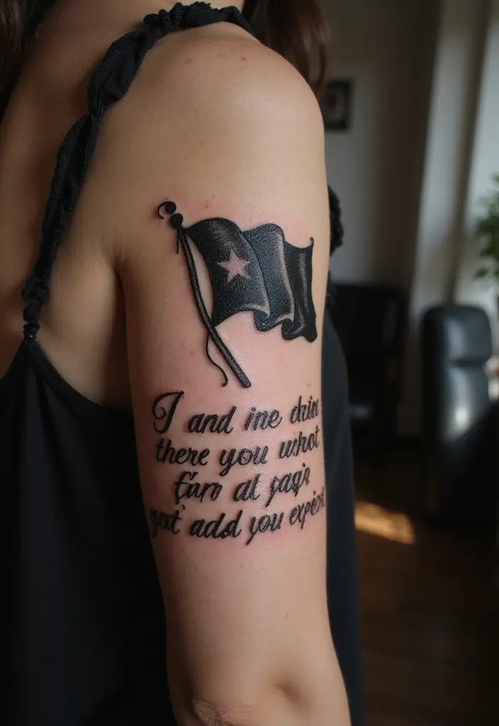 50 Black Flag Tattoo Meaning Inspirations and Symbolism 16 50 Black Flag Tattoo Meaning Inspirations and Symbolism - 16. Incorporating Quotes or Phrases