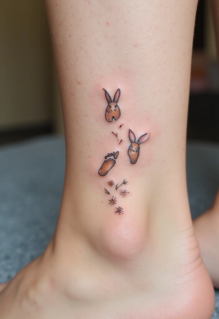 50 Bunny Tattoo Meaning Inspirations for Cute and Creative Designs - 16. Bunny Footprints