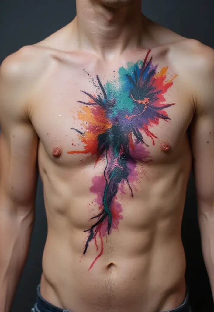 50 Best Chest Tattoo Ideas for Men and Women in 2025 16 50 Best Chest Tattoo Ideas for Men and Women in 2025 - 16. Abstract Art Tattoos
