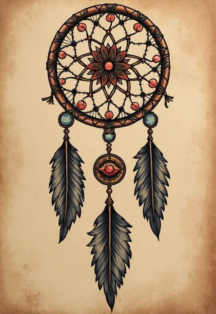 50 Dream Catcher Tattoo Meaning Ideas with Deep Symbolism 16 50 Dream Catcher Tattoo Meaning Ideas with Deep Symbolism - 16. A Connection to Ancestry