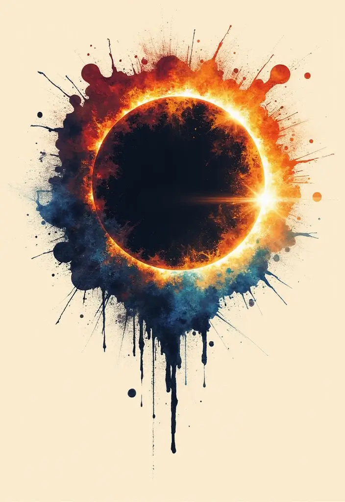50 Eclipse Tattoo Designs with Powerful Meaning and Symbolism - 16. Abstract Eclipse Tattoos