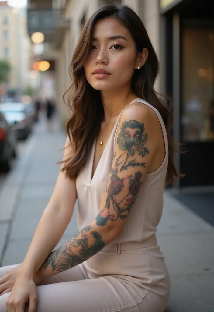 30 Elbow Tattoo Designs with Unique and Eye-Catching Styles - 16. Artistic Portraits