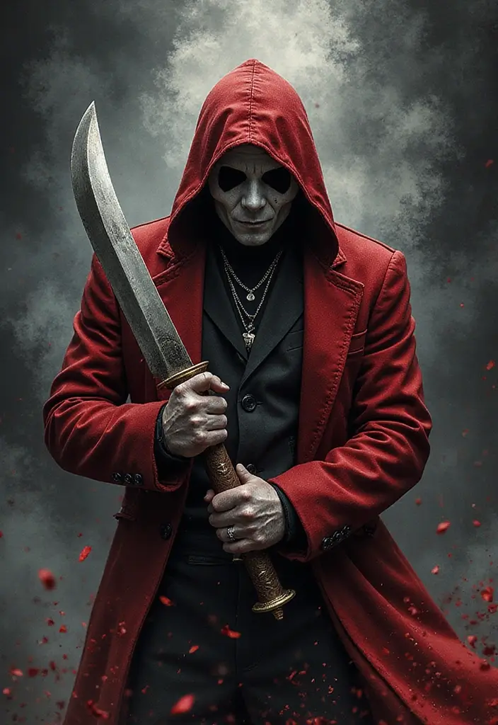 30 Ghostface Tattoo Ideas for Horror Fans - 16. Ghostface with a Dagger