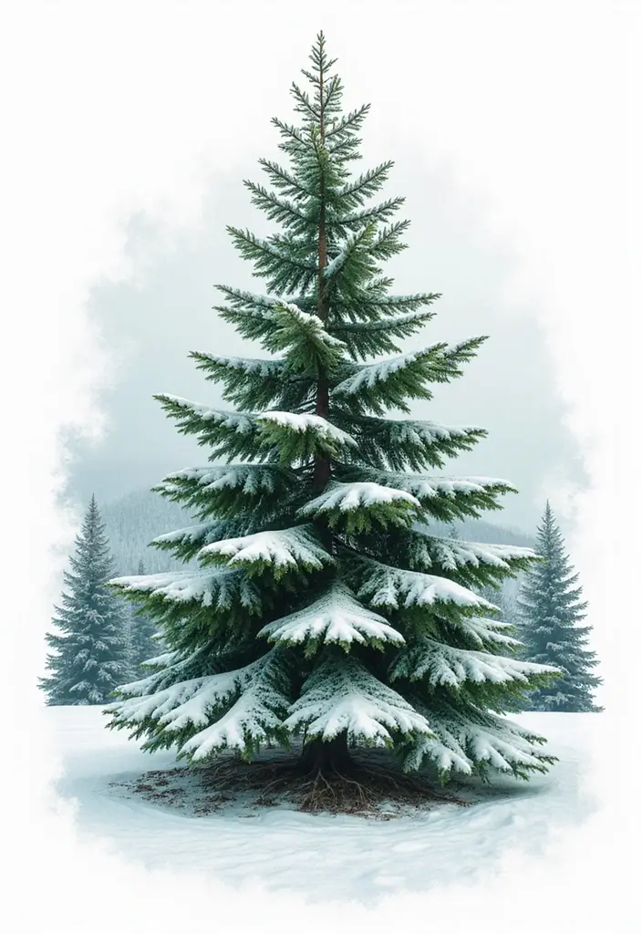 30 Pine Tree Tattoo Ideas with Nature-Inspired Symbolism - 16. Pine Tree with Snow