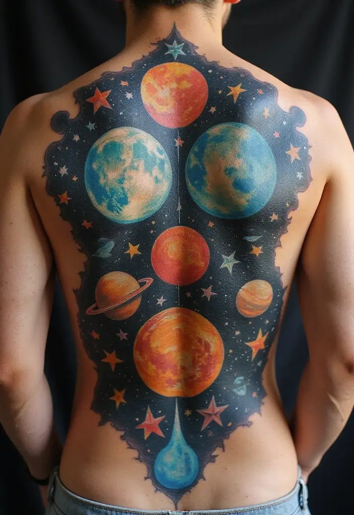 30 Star Tattoos That Are Timeless and Beautiful 16 30 Star Tattoos That Are Timeless and Beautiful - 16. Celestial Body Art