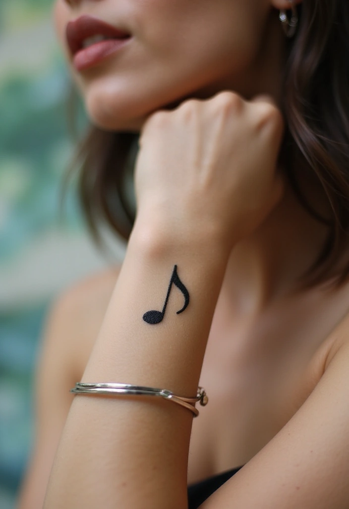 30 Tattoos for Women That Are Stylish and Meaningful 16 30 Tattoos for Women That Are Stylish and Meaningful - 16. Music Notes