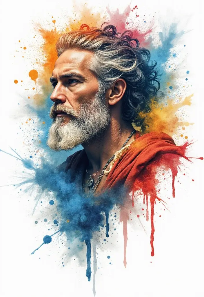 30 Zeus Tattoo Meanings and Design Inspirations - 16. Watercolor Interpretations