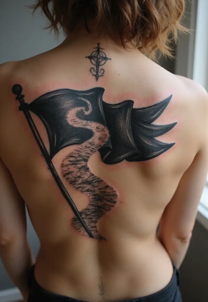 50 Black Flag Tattoo Meaning Inspirations and Symbolism 17 50 Black Flag Tattoo Meaning Inspirations and Symbolism - 17. The Journey of Life