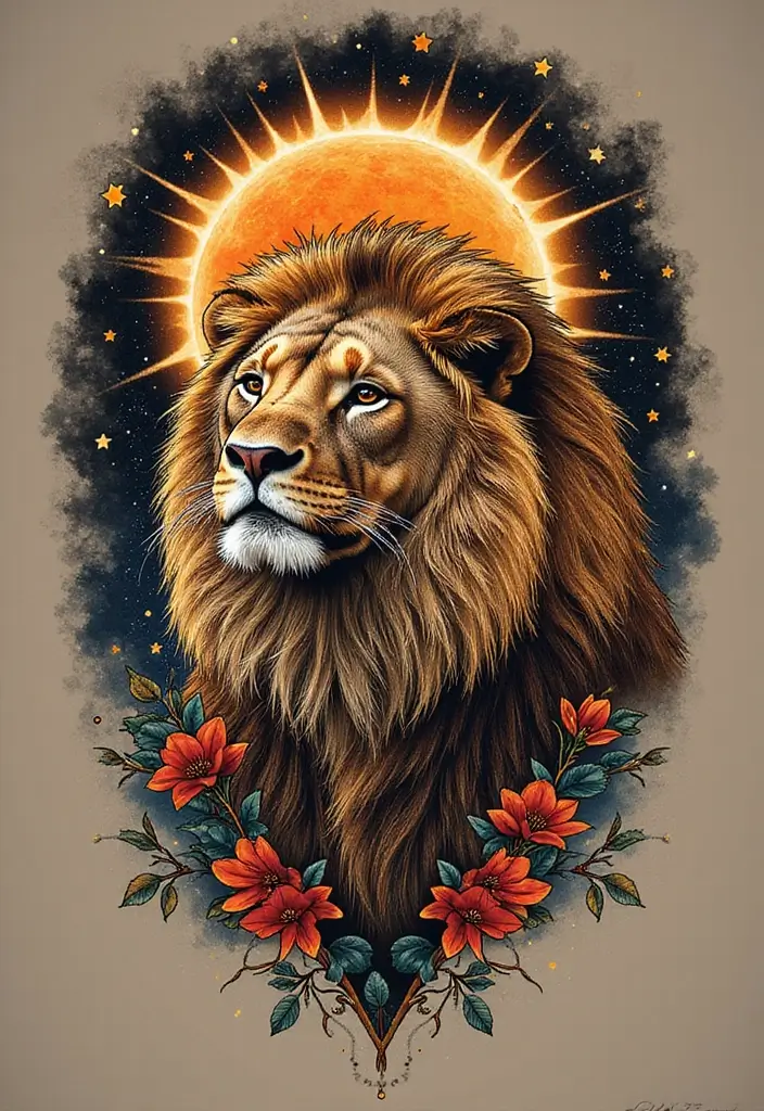 50 Eclipse Tattoo Designs with Powerful Meaning and Symbolism - 17. Eclipse with Symbolic Animals