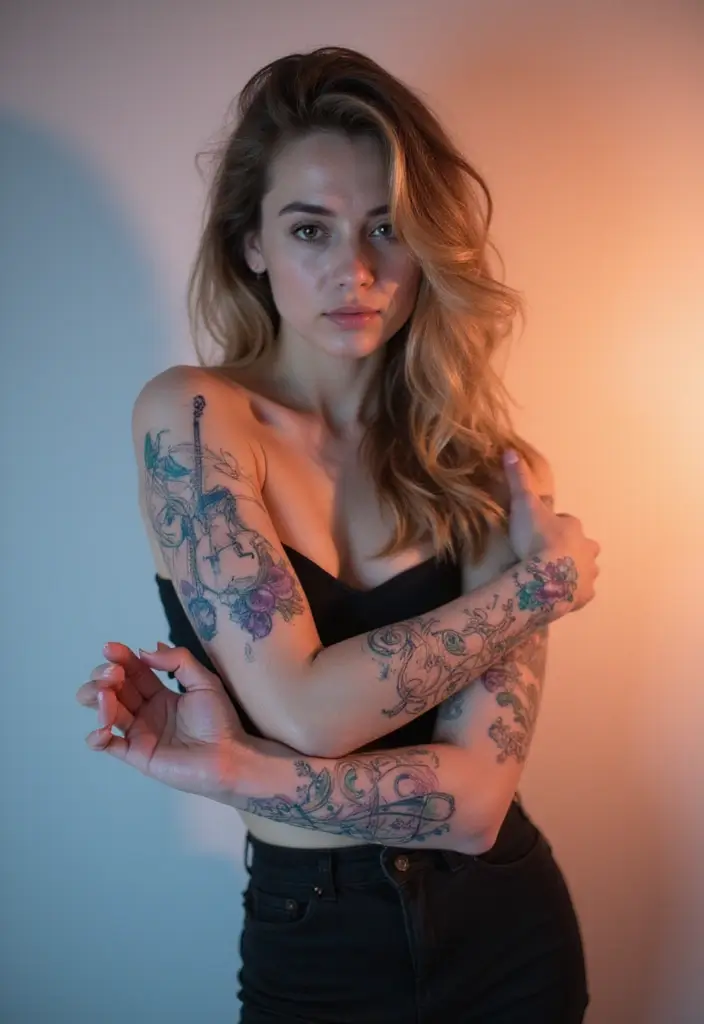 30 Elbow Tattoo Designs with Unique and Eye-Catching Styles - 17. Music-Inspired Tattoos