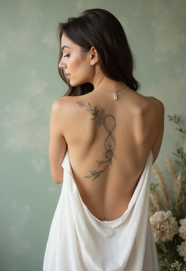 30 Female Back Tattoos That Are Elegant and Powerful 17 30 Female Back Tattoos That Are Elegant and Powerful - 17. The Timeless Infinity Symbol