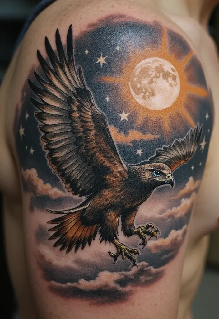 50 Hawk Tattoo Meaning Designs and Symbolism You Should Know 17 50 Hawk Tattoo Meaning Designs and Symbolism You Should Know - 17. The Connection to the Sky
